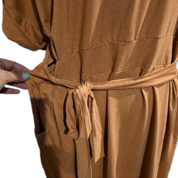 Zenana NWOT Orange Dress with front tie SUPER SOFT - Picture 3 of 6